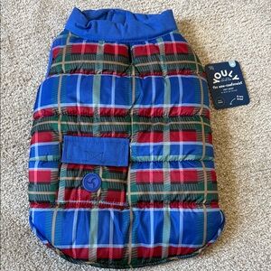 Blue and Red Plaid Dog Jacket